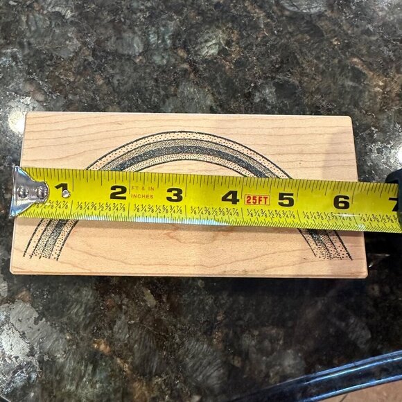 Rainbow Pattern Wooden Rubber Stamp Mail Expressions 6in Arch Shape Craft Large - Picture 5 of 9